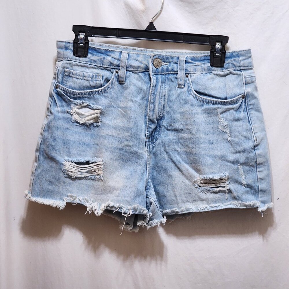 YMI Denim Light Blue Jean Shorts Distressed High Rise Dream Fit Juniors 9/29
